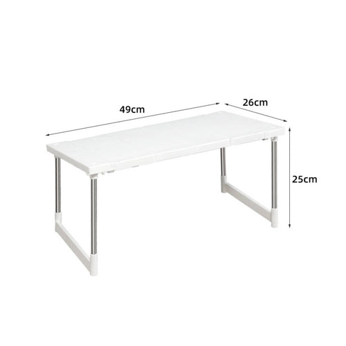 Expandable Storage Shelf Easy to Install Expandable Cabinet Shelf Drill Installation Cabinet Storage Organizer for Renters, Desktop