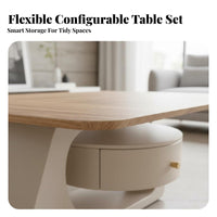2 Pieces Nesting Table Combo Modern Design Household Furniture Minimalist aesthetic long-lasting Construction for Students, Home