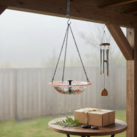 Hanging Solar Bird Bath Decorative Garden Decor for Balcony, Yard