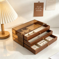 Vintage High-End Wooden Jewelry Box with Photo Frame for Rings, Necklaces, Earrings, and Bracelets
