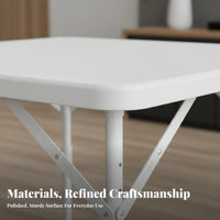 Square Folding Table Space-Saving Collapsible Square Table Foldable Design