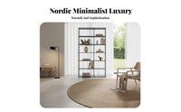 Minimalist Design Freestanding Bookcase Multi-Tier Design Freestanding Grid Shelf Room Divider Function Shelving One-Piece Space-Saving for Office Workers, Book Lovers, Homeowners, Study, Studio Apartment, Bedroom
