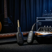 Compact Wireless Guitar System with Receiver Portable Guitar Wireless System Rechargeable for Guitarists, Bass Players, Live Stage, Home Studio, Rehearsal