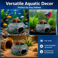 Resin Aquarium Ornament Cave, 13x11x10cm Betta Fish AccessoriesLooking Aquarium Shelter for Hiding, Terrarium Decoration