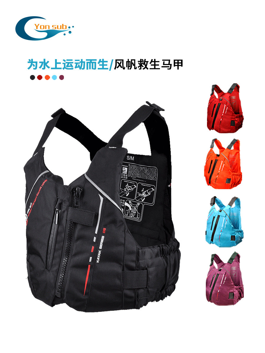 Adult Portable Life Jacket Sleeveless Vest for Water Sports
