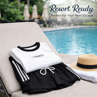 Tankini Modest Swimsuit for Women, Short Sleeve Polyester Two-Piece with Chest Pads, Split Design for Water Park & Pool Wear, Great for Beginners