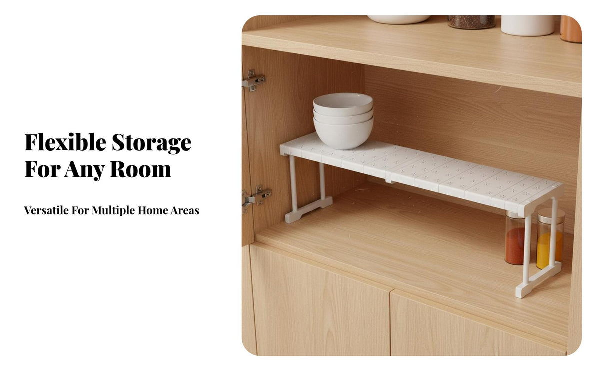Wardrobe Divider Shelf Space Saving Adjustable Cabinet Shelf Easy to Install Closet Organizer for Homeowners, Students, Under Sink, Washroom, Bookcase