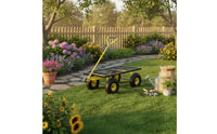 Foldable Garden Cart Black and Yellow Mesh Garden Wagon Heavy Duty Portable Folding Trolley for Yard Work, Landscaping