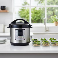 Stainless Steel Electric Pressure Cooker Digital Pressure Cooker with Removable Pot Programmable Multicooker Single-Touch for Home Cooks, Families, Kitchen, Countertop