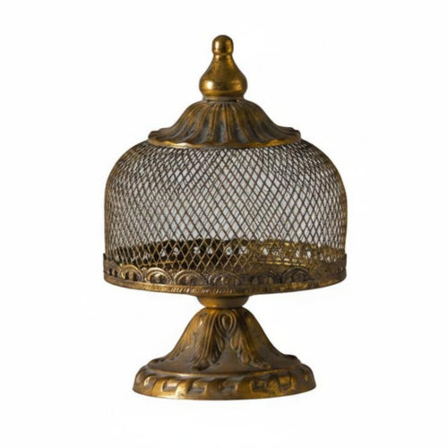 Decorative Pedestal Candle Holder Ornate Top Vintage Candle Holder for Desktop