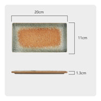 Rectangular Ceramic Serving Plate Narrow Tableware Tapered Ends