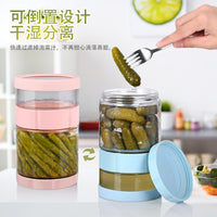 加厚密封玻璃瓶泡菜罐广口带硅胶封盖可翻转多功能厨房家用新款
