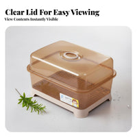 Covered Dish Drainer automaticDraining Kitchenware Organizer Easy reach Doors
