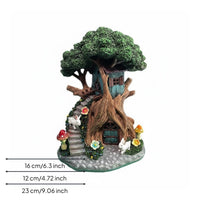 Fairy Tree House Hand Painted Treehouse Figurine Original Design for Patio