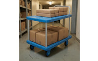 Two-Tier Hand Cart Reinforced Transport Gear Smooth Rolling Wheels