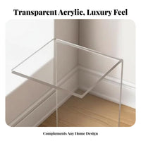 C-Shaped Side Table Transparent Look C-Shaped Table Multi-Purpose for Bay Window