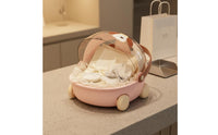 Clear View Lid Doll Cradle Display Case Dustproof Baby Carriage Storage Box Portable Doll Storage Carrier for Collectors