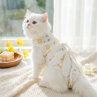 Post Surgery Cat Suit, Polyester Female Cat Recovery Suit with Tie Closure, Sleeveless Spay Recovery Suit, Cat Abdominal Surgery Suit for Pets