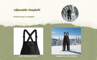 Unisex Waterproof Insulated Bib Pants, Winter Outdoor