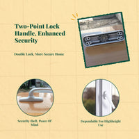 Aperture Handle, Aluminum Alloy Casement Lock, Wear-Resistant, Easy to Install, Suitable for Home & Office Use