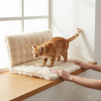 Hanging Cat Nest Warm L-Shaped Hanging Cat Perch Cozy for Window Sill, Kittens