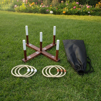 Giant Hoop Toss Game Rustic Hoop Toss Game with Storage Bag Portable for Backyard, Lawn