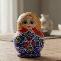 10 Pieces 10 Layer Wooden Doll Birthday Gift Russian Nesting Doll Set Floral Pattern Children's Toy for Home