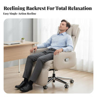Reclining Chair with Footrest Lumbar Support Office Furniture 360° rotate Padded Armrests for People Working from Home, resting