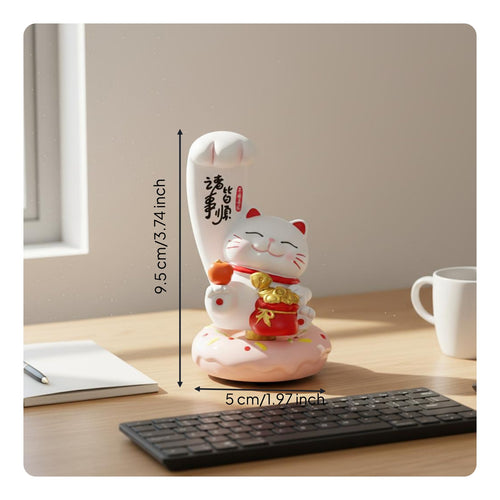 Fortune Feline Ornament Cute Cartoon Design Maneki Neko Statue Good Luck