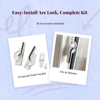 Sliding panel lock, cream arch lock, security panel latch, push-pull PVC panel handle, easy installation for home, office, balcony.