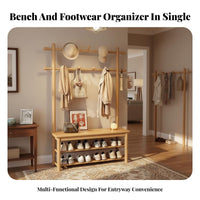 Simple Design 2-Tier Shoe Organizer with Seat Space-Saving 2-Tier Shoe Bench Stable Load-Bearing Storage Furniture Sturdy Construction for Apartment Dwellers, Families, Homeowners, Entryway, Hallway, Mudroom, Bedroom