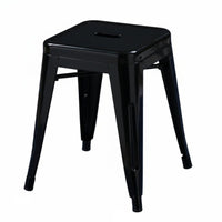Backless Metal Stool Industrial Aesthetic Bar Chair Multiple Colors Available
