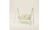 Rope-Woven Double Swing Chair Cushioned Hanging Lounge Chair Sturdy Furniture Stable for Readers, Patio, Garden