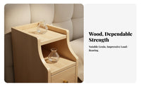 Narrow Nightstand Space-Saving Slim Bedside Tower Minimalist Design for Bedroom