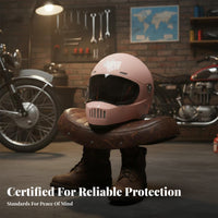 Retro 3C Certified Full-Coverage Helmet Thickened Liner for Men, Winter