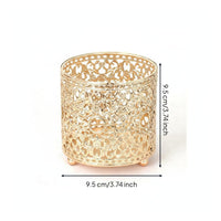 Hollow Lantern Candle Holder Windproof Gold Metal Candle Holder Warm Ambience
