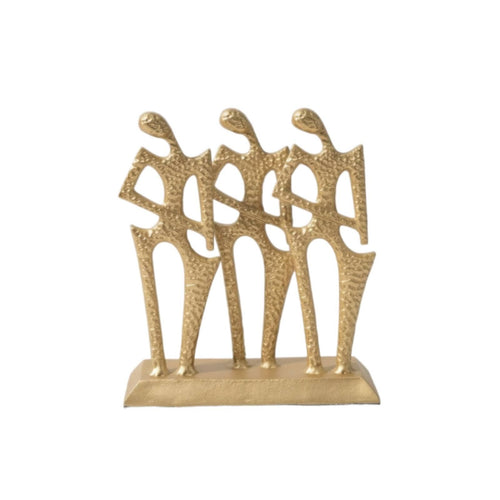 Character Ornament Gold Metal Sculpture Textured Decor for Homeowners