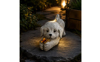 Solar Dog Statue No Wiring Solar Dog Light Warm Illumination for Yard, Patio
