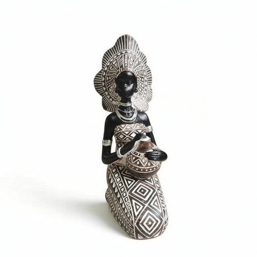 African Woman Figurine Artistic African Woman Statue Elegant for Display Cabinet
