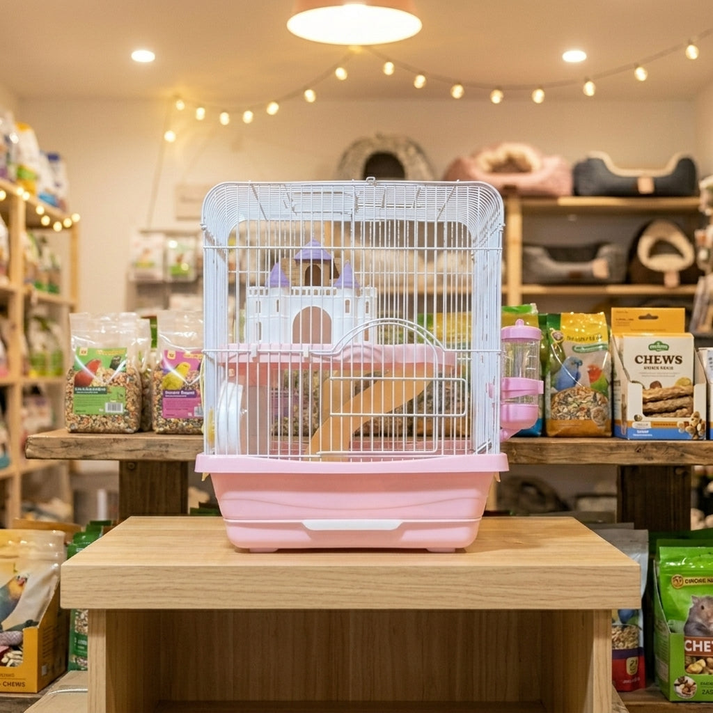 Portable Hamster Cage and Pet Carrier Multi-pack, Square Shape Wire Metal Habitat Suitable for Hamsters and Small Pets for Four Seasons Outdoor Use