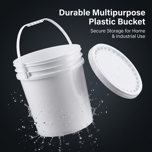 White Bucket Lid for Paint Storage, Wide Mouth Bucket Lid for DIY Projects, Food #variant:5L