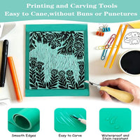 Printmaking Set with Board and Carving Tools for DIY Stamp Art