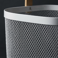 Mesh Wire Metal Storage Basket Wooden Handle, Metal Storage Basket with Handles, Modern Home Storage Basket Wooden Handles