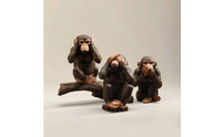 3 Pieces Monkey Figurines Rustic Monkey Statues Wise for Tabletop, Collectors