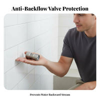Anti-Backflow Check Valve Eccentric Shower Faucet Connector Solid Brass Offset Faucet Adapter Adjustable Installation Distance for DIYers