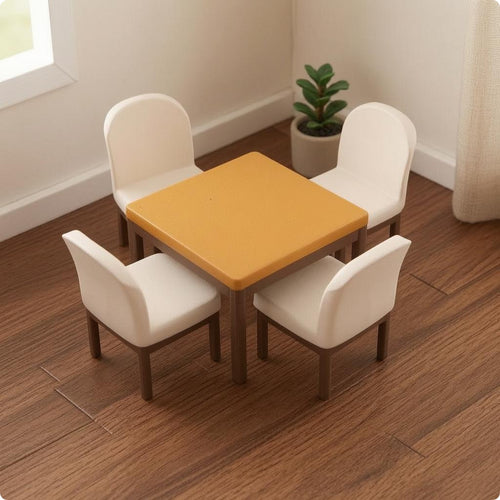 5 Pieces Dollhouse Dining Room Set Easy to Display for Pretend Play