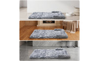 Three-Fold Pet Mat Padded Soft-Pile Dog Mat with Raised Edge Soft Foldable Pet Bed for Pets, Dogs, Indoor, Floor, Sofa