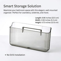 Bathroom Shelf Storage Wall Mounted Organizer, Cosmetics Box Transparent, No Drill Installation for Makeup Holder