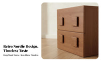Stackable Slatted-Door Cabinet Retro Aesthetic Nightstand for Adults, Homeowners