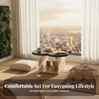 3 Pieces floor Tea Table Set Light Luxury Design Floor Desk Multi-Functional